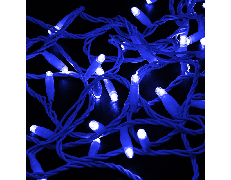 Гирлянда НИТЬ Neon-Night 10 м, белый ПВХ, 100 LED Синие, соединяется, 230В 305-163