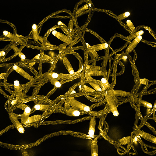 Гирлянда НИТЬ Neon-Night 10 м, прозрачный ПВХ, 100 LED Желтые, соединяется, 24В 305-151