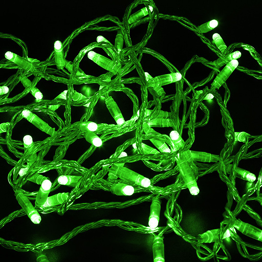 Гирлянда НИТЬ Neon-Night 10 м, прозрачный ПВХ, 100 LED Зеленые, соединяется, 24В 305-154