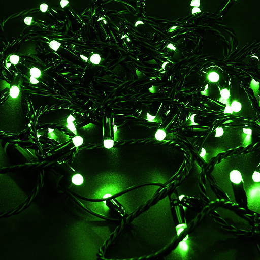 Гирлянда НИТЬ Neon-Night 10 м, черный ПВХ, 100 LED Зеленые, соединяется, 230В 305-174
