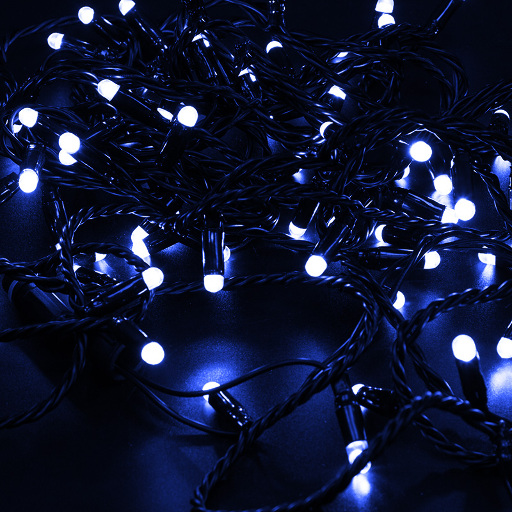 Гирлянда НИТЬ Neon-Night 10 м, черный ПВХ, 100 LED Синие, соединяется, 230В 305-173