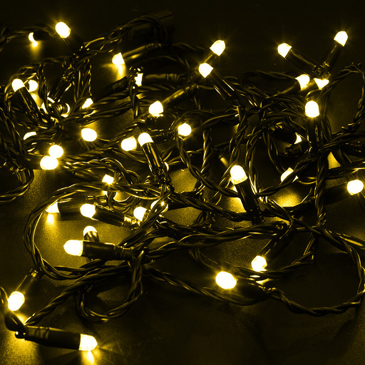 Гирлянда НИТЬ Neon-Night flashing 10 м, черный ПВХ, 100 LED Желтые 230В 305-271