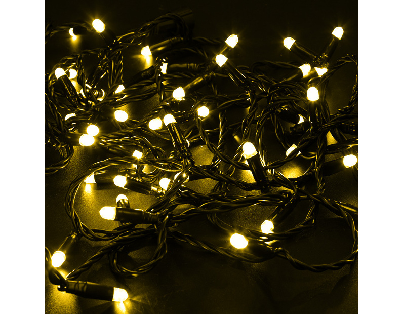 Гирлянда НИТЬ Neon-Night flashing 10 м, черный ПВХ, 100 LED Желтые 24В 305-241