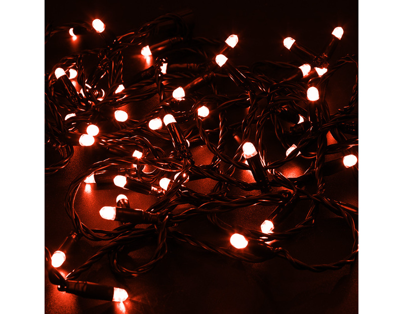 Гирлянда НИТЬ Neon-Night flashing 10 м, черный ПВХ, 100 LED Красные 24В 305-242