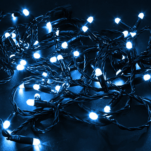Гирлянда НИТЬ Neon-Night flashing 10 м, черный ПВХ, 100 LED Синие 24В 305-243