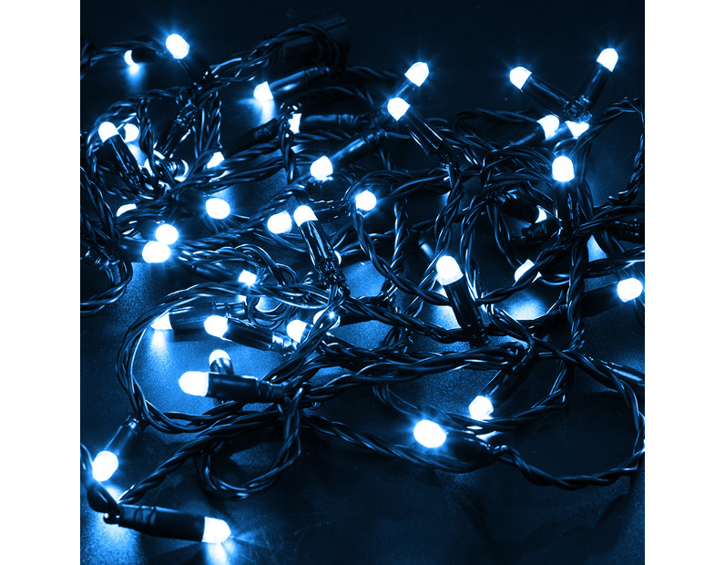 Гирлянда НИТЬ Neon-Night flashing 10 м, черный ПВХ, 100 LED Синие 24В 305-243