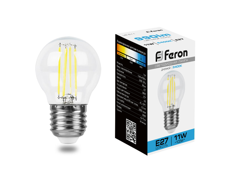 Лампа светодиодная Feron LB-511 Шарик E27 11W 6400K 38226