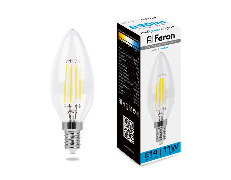 Лампа светодиодная Feron LB-713 Свеча E14 11W 6400K 38231