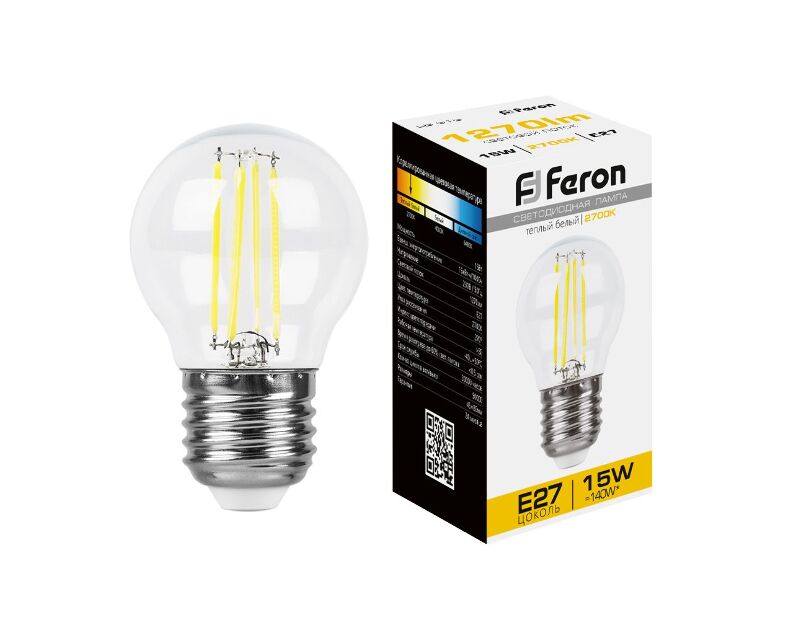 Лампа светодиодная Feron LB-515 Шарик E27 15W 2700K 38252