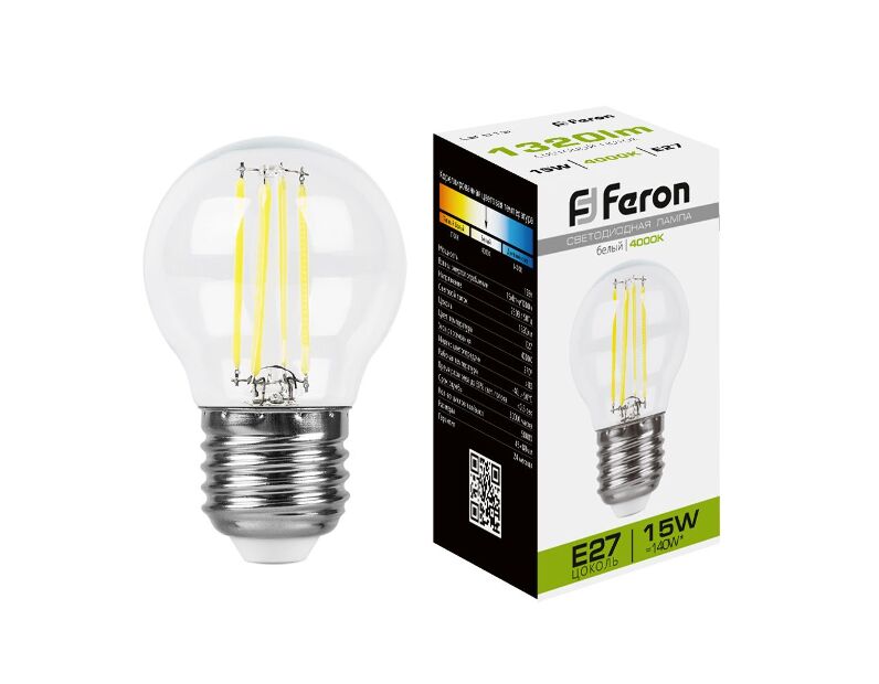 Лампа светодиодная Feron LB-515 Шарик E27 15W 4000K 38253