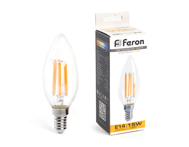 Лампа светодиодная Feron LB-717 Свеча E14 15W 2700K 38256