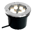 Светодиодный светильник тротуарный (грунтовый) Feron SP2802, 6W, AC12-24V, низковольтный, 4000К, металлик, D120*H90mm, вн.диаметр: 90m, IP67 48346