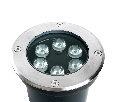 Светодиодный светильник тротуарный (грунтовый) Feron SP2802, 6W, AC12-24V, низковольтный, 4000К, металлик, D120*H90mm, вн.диаметр: 90m, IP67 48346