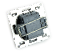 Выключатель 2-клавишный с индикатором (механизм), STEKKER, PSW10-9102-03, 250В, 10А, серия Эрна, черный 49147