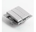 Выключатель 3-клавишный (механизм), STEKKER GLS10-7108-03, 250V, 10А, серия Катрин, серебро 49173