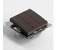 Выключатель 3-клавишный (механизм), STEKKER GLS10-7108-04, 250V, 10А, серия Катрин, шоколад 49175