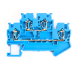 Зажим пружинный, 4-проводной проходной 2 уровня ЗНИ - 2,5 (JXB ST 2,5), синий STEKKER 39973