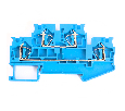 Зажим пружинный, 4-проводной проходной 2 уровня ЗНИ - 4.0 (JXB ST 4), синий STEKKER 39974
