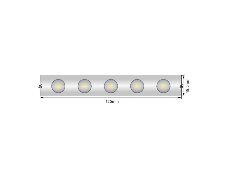 Лента светодиодная Wallwasher  2835, 48 LED/м, 18 Вт/м, 24В , IP67, Цвет: Холодный белый SWG-248-24-W20/45-67