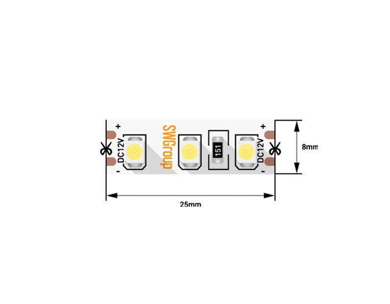 Лента светодиодная SWG SWG3120 SWG3120-12-9.6-Y-65-M