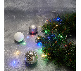 Гирлянда Роса с крупными каплями 2 м, 20 LED, цвет свечения мультиколор, 2хCR2032 в комплекте, тонкий батарейный блок NEON-NIGHT 302-009