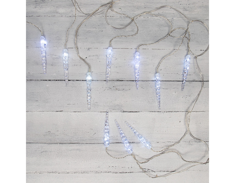 Гирлянда Сосульки 1,5х0,25 м, прозрачный провод, белый цвет свечения NEON-NIGHT 303-068