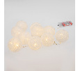 Тайские фонарики Пломбир 1.5 м, 10 LED, прозрачный ПВХ, цвет свечения теплый белый, 2 х АА (батарейки не в комплекте) NEON-NIGHT 303-077