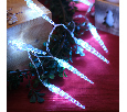 Гирлянда светодиодная Сосульки 1,5 м, 10 LED, прозрачный ПВХ, цвет свечения белый, 2 х АА (батарейки не в комплекте) NEON-NIGHT 303-094