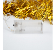 Гирлянда светодиодная Мишура золотая 10 LED, 1,5 м, прозрачный ПВХ, теплое белое свечение, 2 х АА (батарейки не в комплекте) NEON-NIGHT 304-012