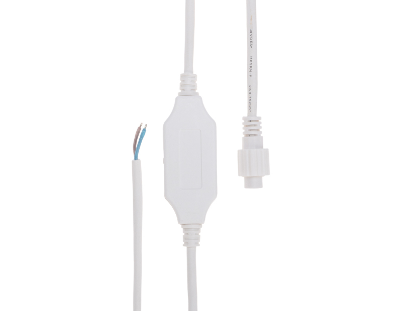 Шнур питания для уличных гирлянд (без вилки) 3А, цвет провода белый, IP65 315-004