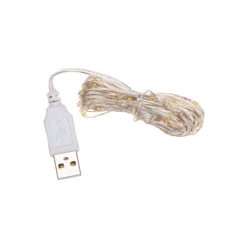 Гирлянда Роса 5 м, 50 LED, USB, белое свечение NEON-NIGHT 315-965