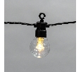 Уличная гирлянда Лофт 10м, черный каучук, 20 прозрачных ламп, теплый белый, влагостойкая IP65 331-355