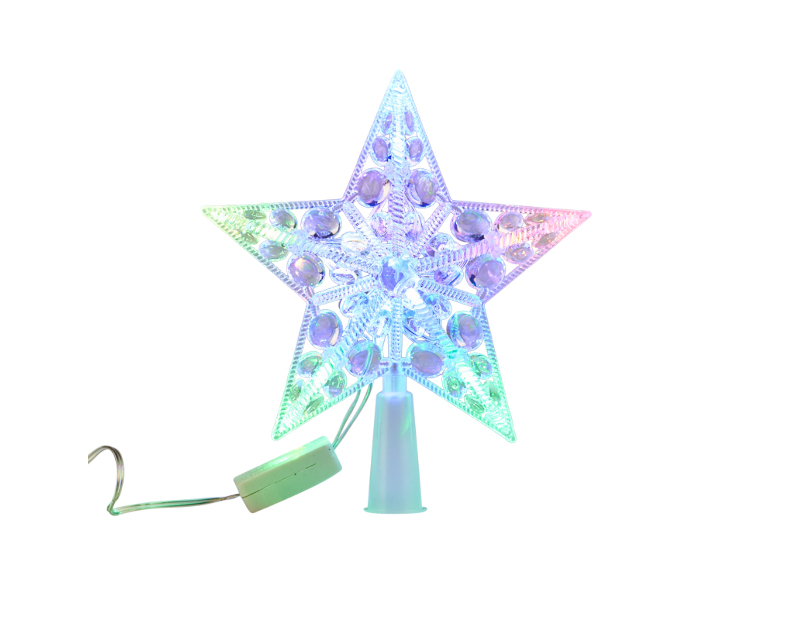Фигура светодиодная Звезда на елку цвет: RGB, 10 LED, 17 см 501-002