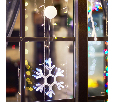 Фигура светодиодная Снежинка на присоске с подвесом, цвет белый 501-019
