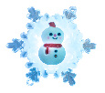 Снеговик на снежинке RGB 5,5x5,5 см 501-038