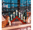 Новогодняя горка 7 свечек, цвет корпуса: Красный, цвет свечения: ТЕПЛЫЙ БЕЛЫЙ 501-082