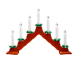 Новогодняя горка 7 свечек, цвет корпуса: Красный, цвет свечения: ТЕПЛЫЙ БЕЛЫЙ 501-082