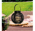 Декоративный фонарь на солнечной батарее 20х20х22 см, черный плетеный корпус, теплый белый цвет свечения NEON-NIGHT 501-143