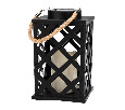 Декоративный фонарь на солнечной батарее 14х14х24 см, черный плетеный корпус, теплый белый цвет свечения NEON-NIGHT 501-145