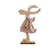 Деревянная фигурка Рождественский Олень Розовый 10,5x4x18 см 504-006
