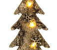 Деревянная фигурка с подсветкой Ель со снежинками 9,5x6x31 см 504-013