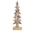 Деревянная фигурка с подсветкой Ель со снежинками 9,5x6x31 см 504-013