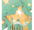 Деревянная фигура с подсветкой Домик Звездочета бирюзовая 26х7х25 см, NEON-NIGHT 504-019