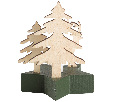Деревянная фигурка с подсветкой Олень в лесу 9x8x10 см 504-042
