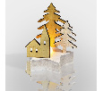 Деревянная фигурка с подсветкой Домик в лесу 9x8x10 см 504-043