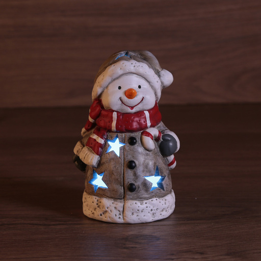 Керамическая фигурка Снеговичок в шарфе 7,5x6,5x12 см 505-015