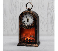 Светодиодный камин Старинные часы с эффектом живого огня 14,7x11,7x25 см, бронза, батарейки 2хС (не в комплекте) USB NEON-NIGHT 511-021