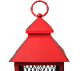 Декоративный фонарь со свечкой, красный корпус, размер 13,5х13,5х30,5 см, цвет ТЕПЛЫЙ БЕЛЫЙ 513-041