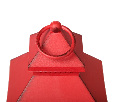 Декоративный фонарь со свечкой, красный корпус, размер 13,5х13,5х30,5 см, цвет ТЕПЛЫЙ БЕЛЫЙ 513-041