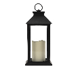 Декоративный фонарь со свечой 14x14x29 см, черный корпус, теплый белый цвет свечения NEON-NIGHT 513-045